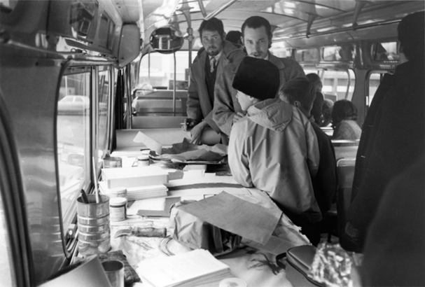 Intermedia protest bus