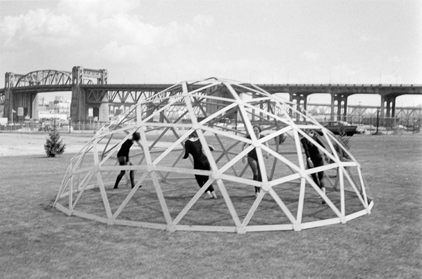 Geodesic Dome construction at the Planetarium